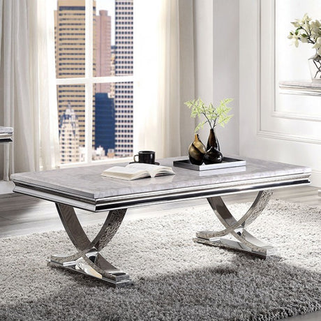 Wettingen Chrome Coffee Table by Furniture of America at Eve Furniture