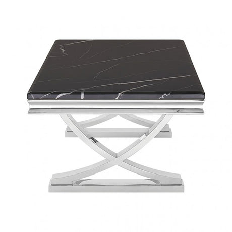 Wettingen Chrome/Beig Coffee Table by Furniture of America at Eve Furniture