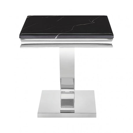 Wettingen Chrome/Black End Table by Furniture of America at Eve Furniture