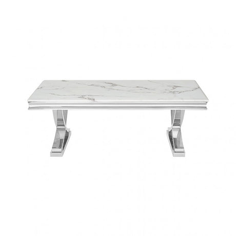 Wettingen Chrome/White Coffee Table by Furniture of America at Eve Furniture