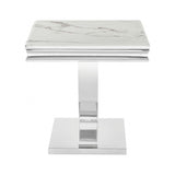 Wettingen Chrome/White End Table by Furniture of America at Eve Furniture