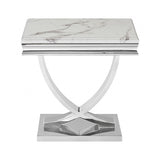 Wettingen Chrome/White End Table by Furniture of America at Eve Furniture