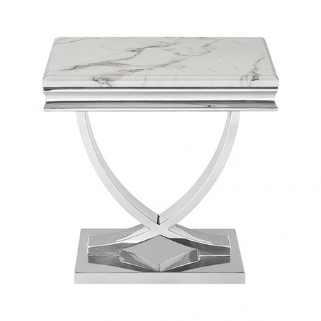 Wettingen Chrome/White End Table by Furniture of America at Eve Furniture