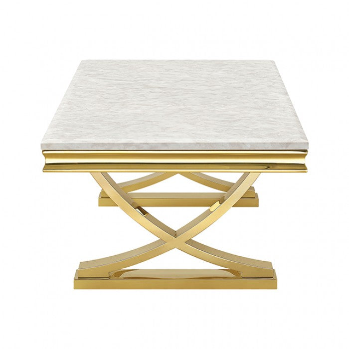 Wettingen Gold/Beige Coffee Table by Furniture of America at Eve Furniture