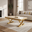 Wettingen Gold/Beige Coffee Table by Furniture of America at Eve Furniture