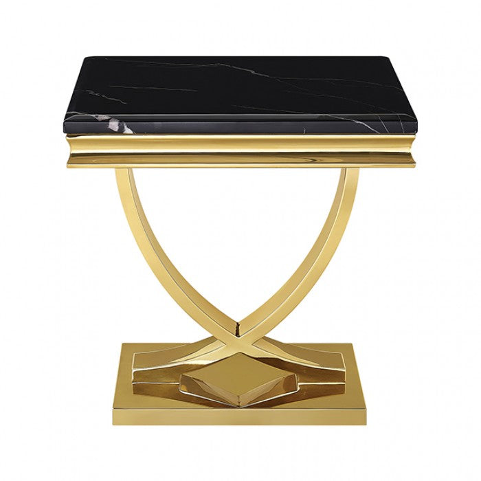 Wettingen Gold/Black End Table by Furniture of America at Eve Furniture