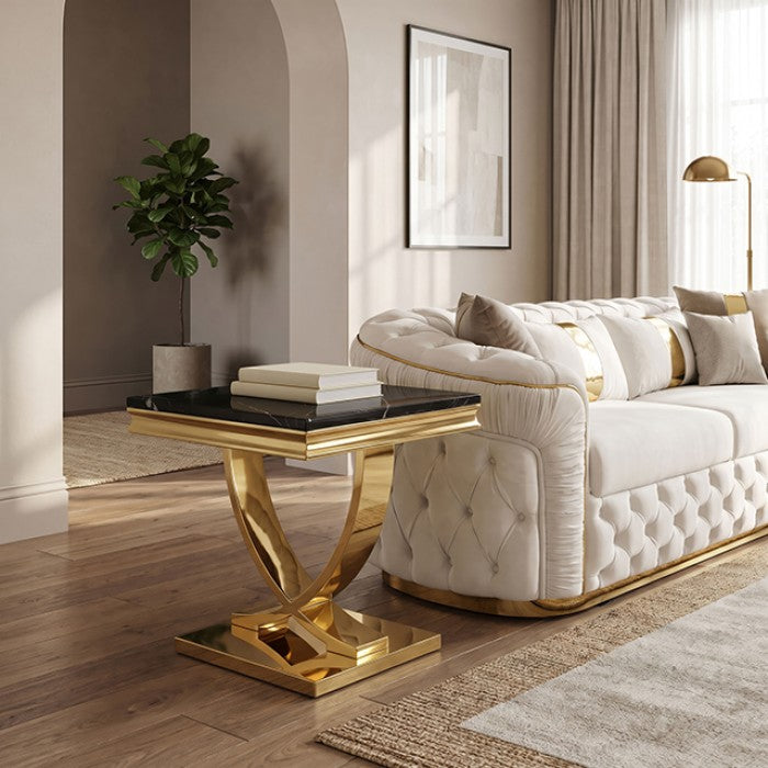 Wettingen Gold/Black End Table by Furniture of America at Eve Furniture