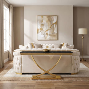 Wettingen Gold/Black Sofa Table by Furniture of America at Eve Furniture