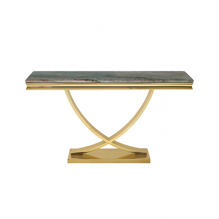 Wettingen Gold/Green Sofa Table by Furniture of America at Eve Furniture