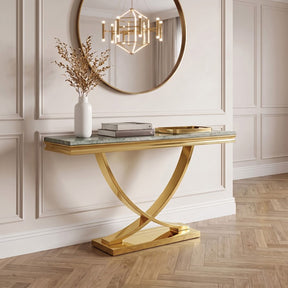 Wettingen Gold/Green Sofa Table by Furniture of America at Eve Furniture