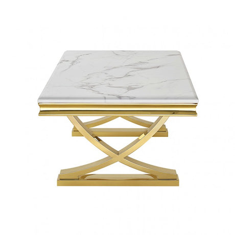 Wettingen Gold/White Coffee Table by Furniture of America at Eve Furniture