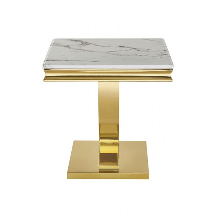 Wettingen Gold/White End Table by Furniture of America at Eve Furniture