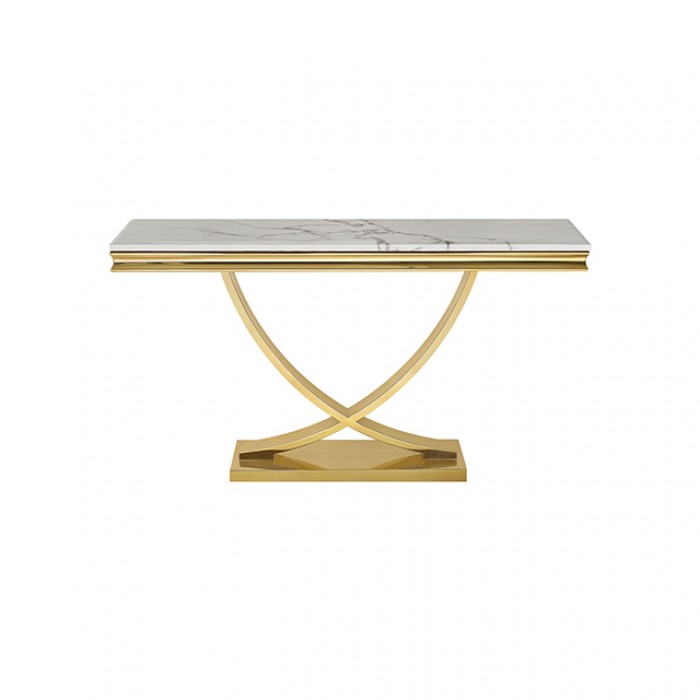 Wettingen Gold/White Sofa Table by Furniture of America at Eve Furniture