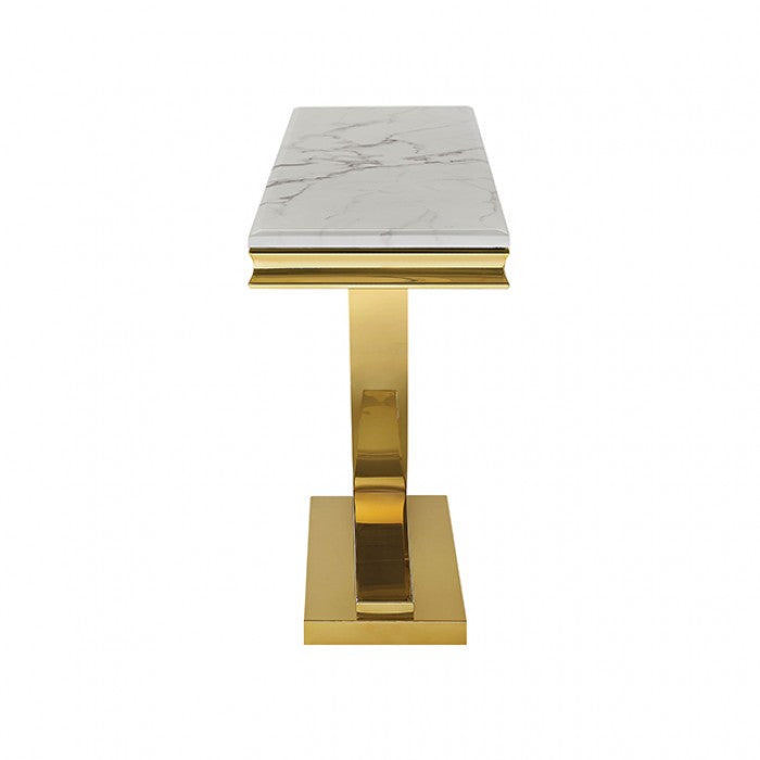 Wettingen Gold/White Sofa Table by Furniture of America at Eve Furniture