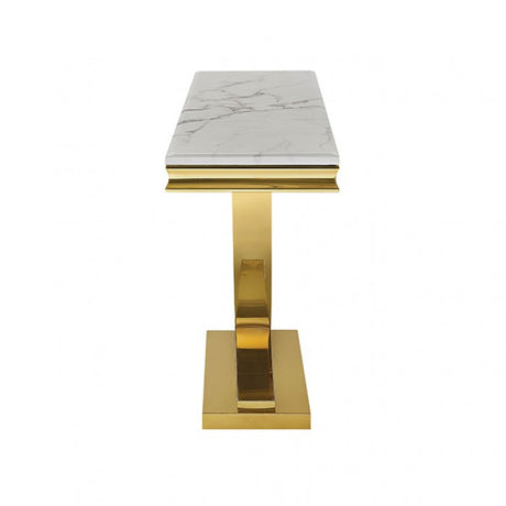 Wettingen Gold/White Sofa Table by Furniture of America at Eve Furniture