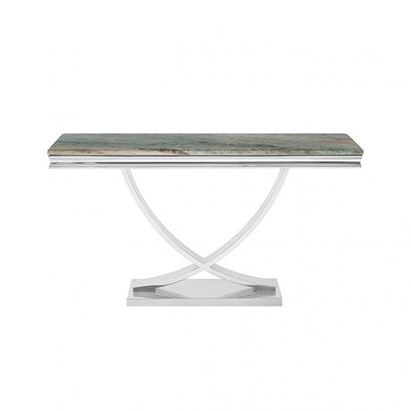 Wettingen Green/Chrome Sofa Table by Furniture of America at Eve Furniture
