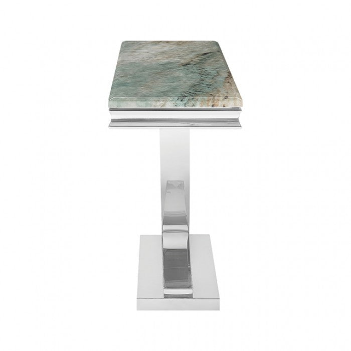 Wettingen Green/Chrome Sofa Table by Furniture of America at Eve Furniture