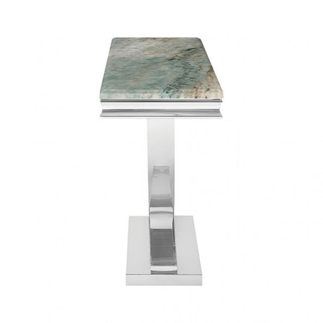 Wettingen Green/Chrome Sofa Table by Furniture of America at Eve Furniture