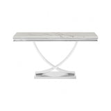 Wettingen White/Chrome Sofa Table by Furniture of America at Eve Furniture