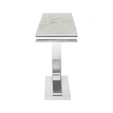 Wettingen White/Chrome Sofa Table by Furniture of America at Eve Furniture