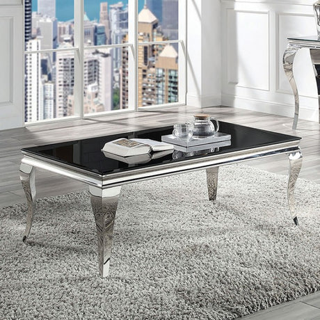 Wetzikon Black/Silver Coffee Table by Furniture of America at Eve Furniture