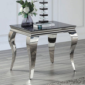 Wetzikon Black/Silver End Table by Furniture of America at Eve Furniture