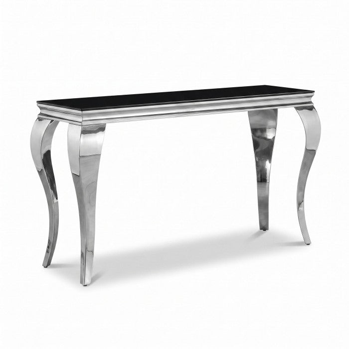 Wetzikon Black/Silver Sofa Table by Furniture of America at Eve Furniture