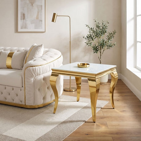 Wetzikon Gold/White End Table by Furniture of America at Eve Furniture