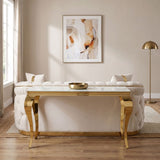 Wetzikon Gold/White Sofa Table by Furniture of America at Eve Furniture