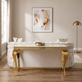 Wetzikon Gold/White Sofa Table by Furniture of America at Eve Furniture