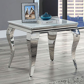 Wetzikon White/Silver End Table by Furniture of America at Eve Furniture