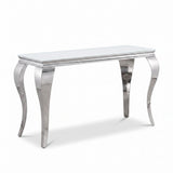 Wetzikon White/Silver Sofa Table by Furniture of America at Eve Furniture