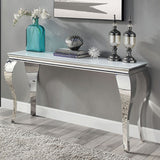 Wetzikon White/Silver Sofa Table by Furniture of America at Eve Furniture