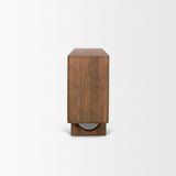 Wexlan Solid Wood w/ Leather Weave 4 Door Closed Sideboard by Mercana at Eve Furniture