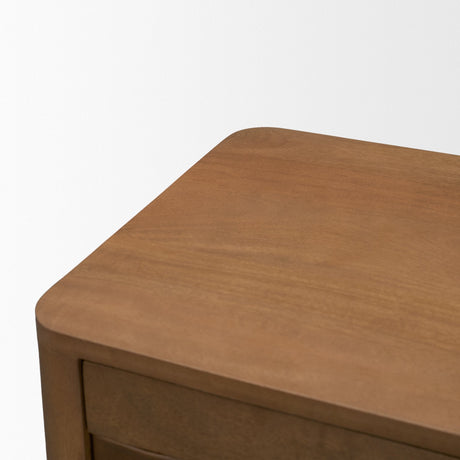 Wexlan Solid Wood w/ Leather Weave 4 Door Closed Sideboard by Mercana at Eve Furniture