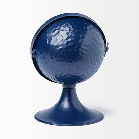 Weymouth Blue Metal Glass Dome Table Clock by Mercana at Eve Furniture