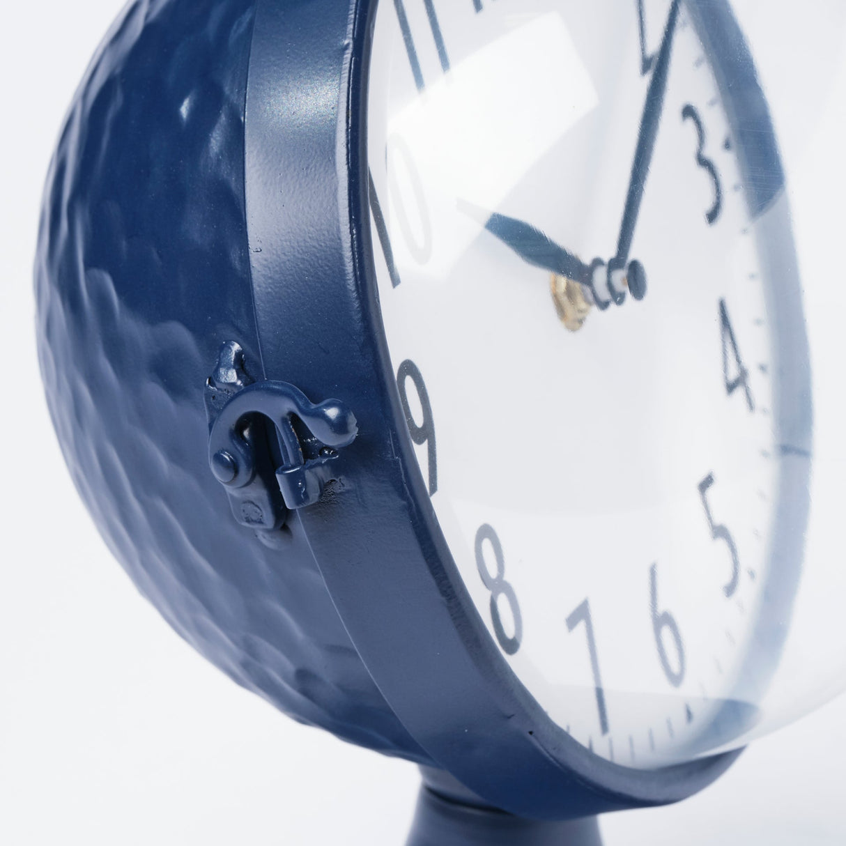 Weymouth Blue Metal Glass Dome Table Clock by Mercana at Eve Furniture