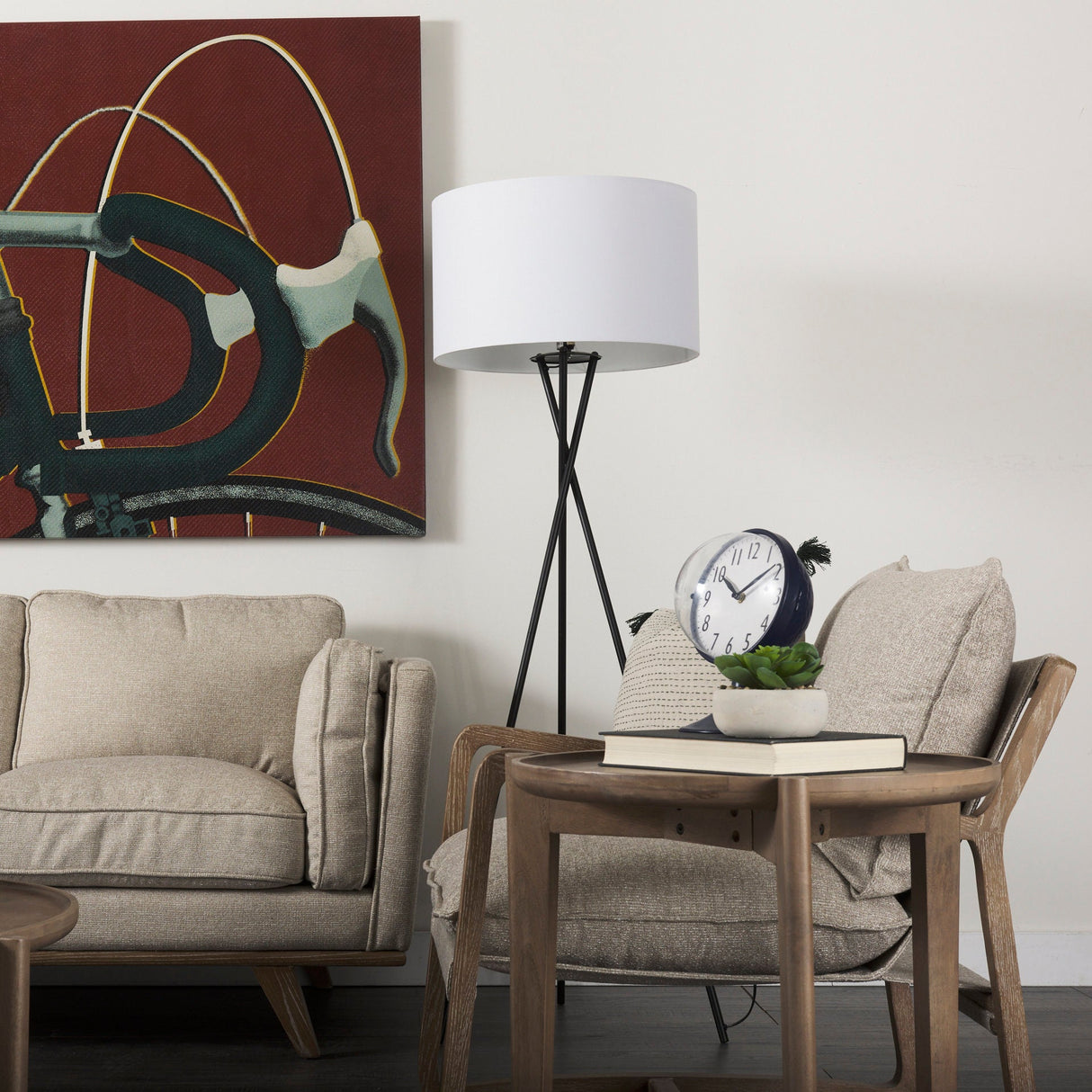 Weymouth Blue Metal Glass Dome Table Clock by Mercana at Eve Furniture