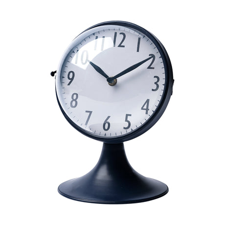 Weymouth Blue Metal Glass Dome Table Clock by Mercana at Eve Furniture