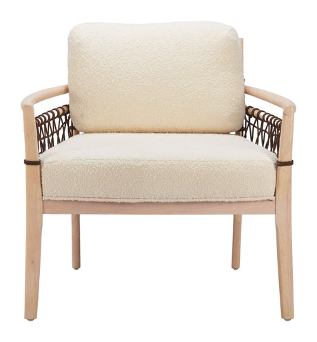 Wezly Ivory Accent Chair by Zuomod at Eve Furniture