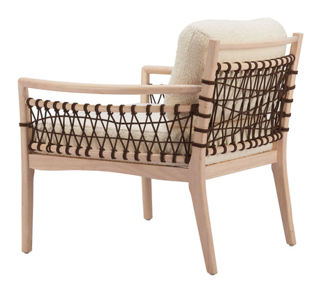 Wezly Ivory Accent Chair by Zuomod at Eve Furniture