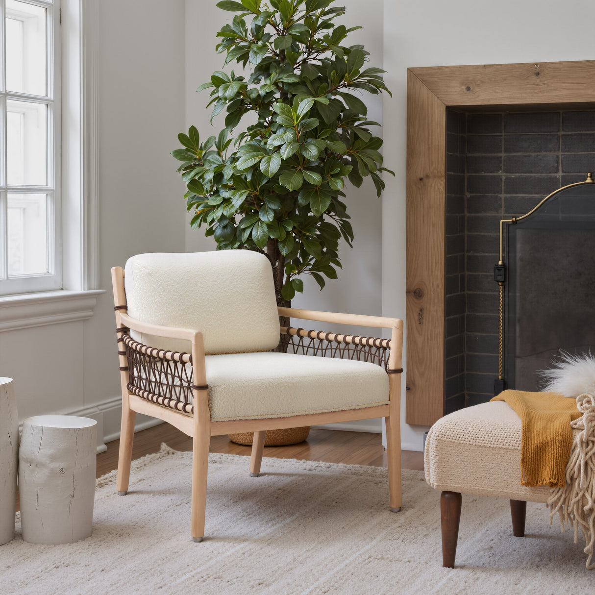 Wezly Ivory Accent Chair by Zuomod at Eve Furniture