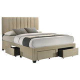 Wheatland Light Brown 4-drawer Upholstered Queen Storage Bed by Coaster at Eve Furniture