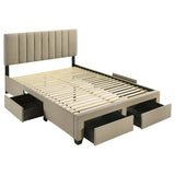 Wheatland Light Brown 4-drawer Upholstered Queen Storage Bed by Coaster at Eve Furniture