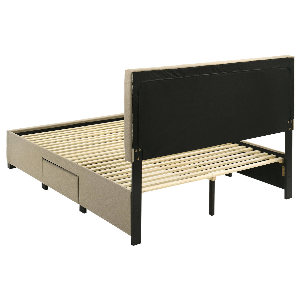 Wheatland Light Brown 4-drawer Upholstered Queen Storage Bed by Coaster at Eve Furniture