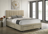 Wheatland Light Brown 4-drawer Upholstered Queen Storage Bed by Coaster at Eve Furniture