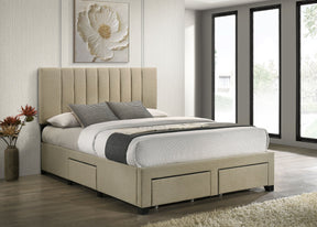 Wheatland Light Brown 4-drawer Upholstered Queen Storage Bed by Coaster at Eve Furniture
