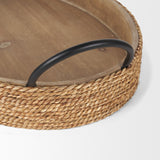 Wheaton Light Brown Wood w/ Natural Jute Serving Trays by Mercana at Eve Furniture