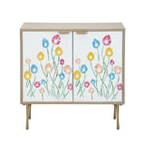 Whimsy Tan/White Two-Door Cabinet by Crestview at Eve Furniture