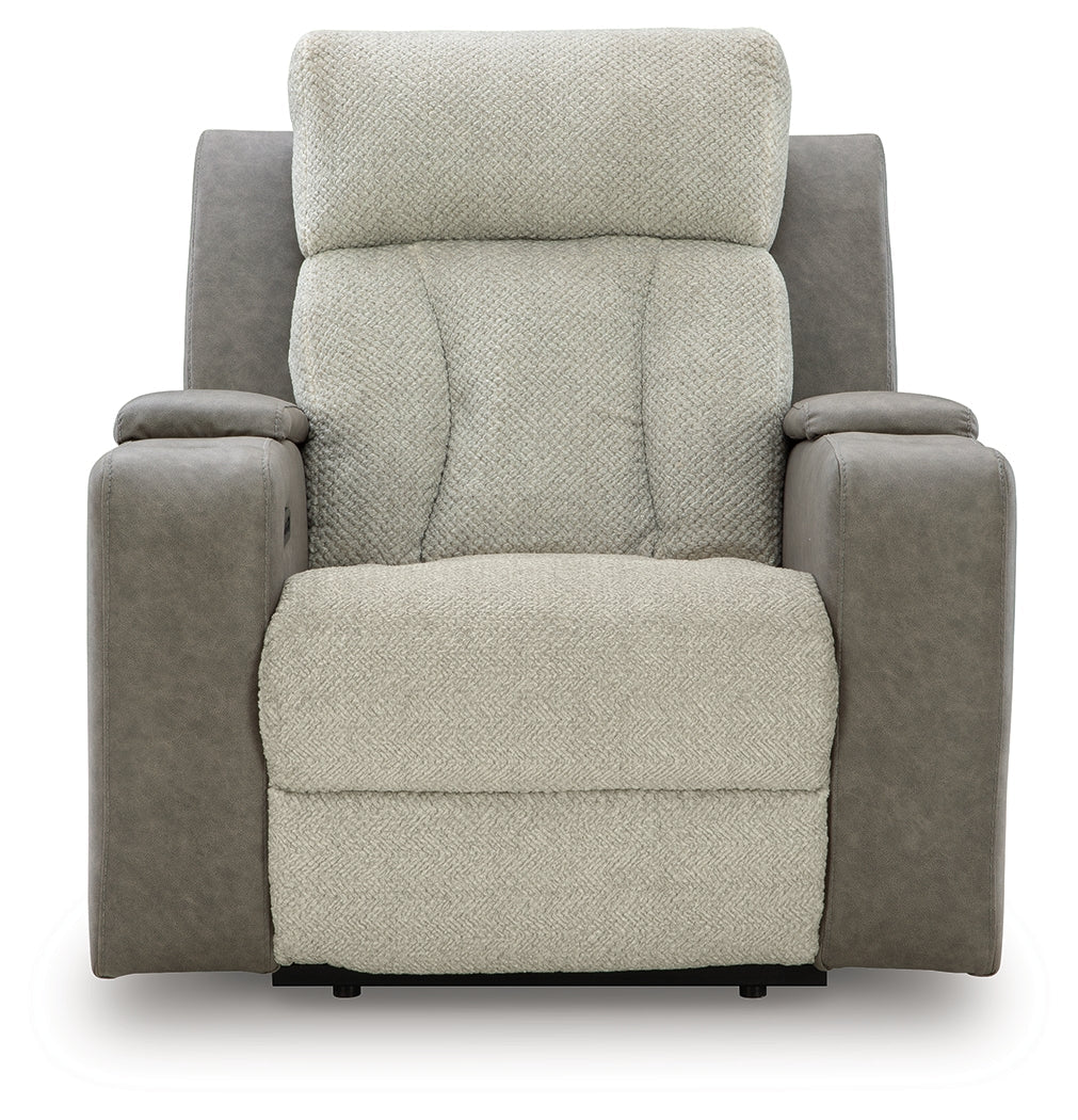 WhipLash Sisal Power Recliner by Ashley at Eve Furniture